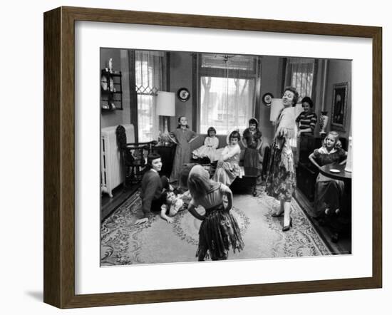 Mrs. James Winegardner Entertaining Children at a Dress Up Party-Francis Miller-Framed Photographic Print