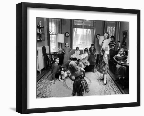 Mrs. James Winegardner Entertaining Children at a Dress Up Party-Francis Miller-Framed Photographic Print