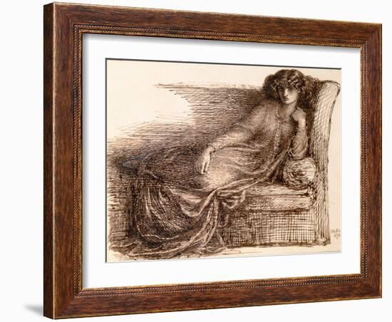 Mrs. Jane Morris Reclining on a Sofa-Dante Gabriel Rossetti-Framed Giclee Print