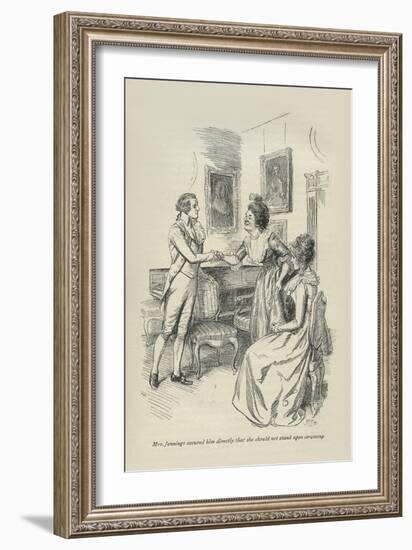 Mrs Jennings assured him directly that she should not stand upon ceremony, 1896-Hugh Thomson-Framed Giclee Print