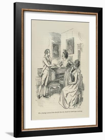 Mrs Jennings assured him directly that she should not stand upon ceremony, 1896-Hugh Thomson-Framed Giclee Print