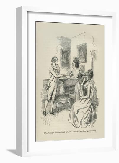 Mrs Jennings assured him directly that she should not stand upon ceremony, 1896-Hugh Thomson-Framed Giclee Print