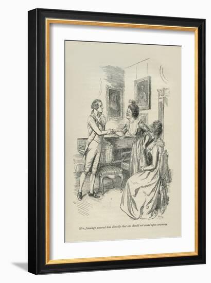 Mrs Jennings assured him directly that she should not stand upon ceremony, 1896-Hugh Thomson-Framed Giclee Print