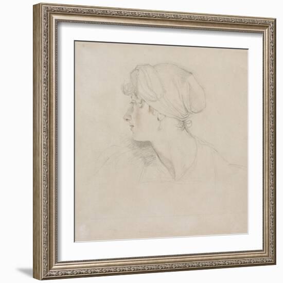 Mrs Jens Wolff (Black Chalk, Touched with Red Chalk on Thin Laid White Paper, Laid on Japan Paper)-Thomas Lawrence-Framed Giclee Print