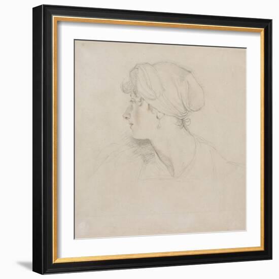 Mrs Jens Wolff (Black Chalk, Touched with Red Chalk on Thin Laid White Paper, Laid on Japan Paper)-Thomas Lawrence-Framed Giclee Print