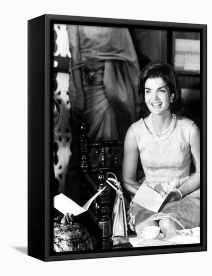 Mrs. John F. Kennedy During Her Tour of India-Art Rickerby-Framed Premier Image Canvas