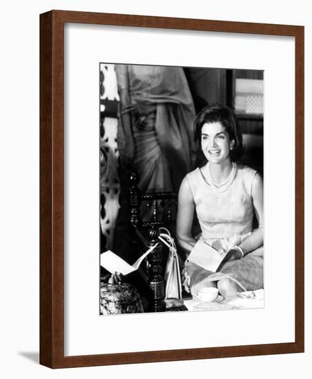 Mrs. John F. Kennedy During Her Tour of India-Art Rickerby-Framed Photographic Print