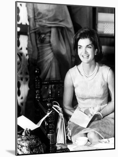 Mrs. John F. Kennedy During Her Tour of India-Art Rickerby-Mounted Photographic Print