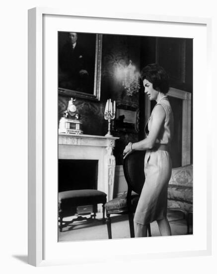 Mrs. John F. Kennedy Moving Chair in the White House-Ed Clark-Framed Premium Photographic Print