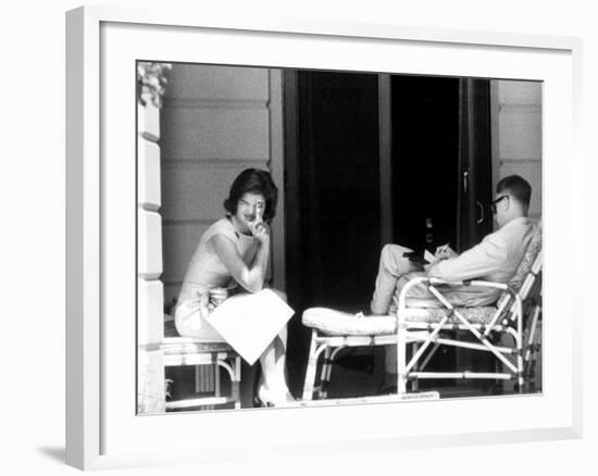 Mrs. John F. Kennedy with Mr. John Kenneth Galbraith During Her Tour of India-null-Framed Photographic Print