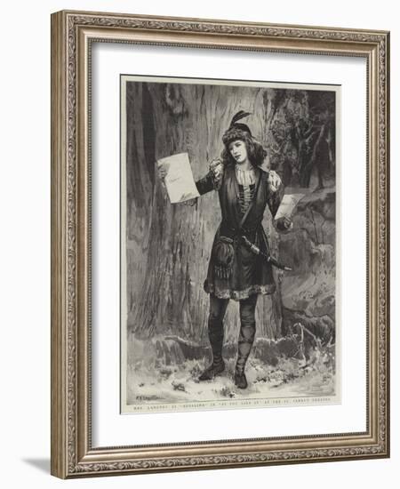 Mrs Langtry as Rosalind in As You Like It at the St James's Theatre-Edward Frederick Brewtnall-Framed Giclee Print