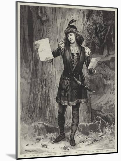 Mrs Langtry as Rosalind in As You Like It at the St James's Theatre-Edward Frederick Brewtnall-Mounted Giclee Print