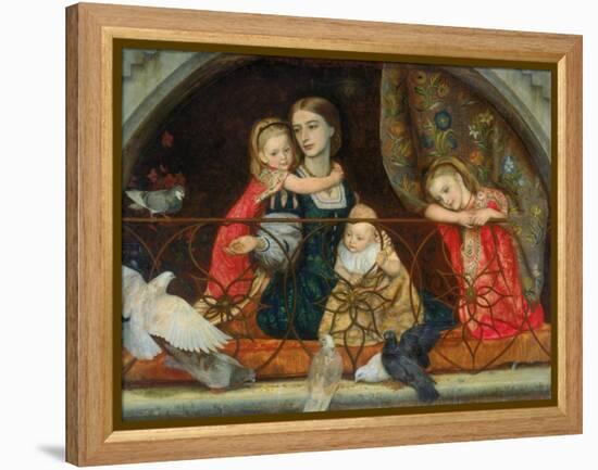 Mrs Leathart and Her Three Children, C.1863-65-Arthur Hughes-Framed Premier Image Canvas