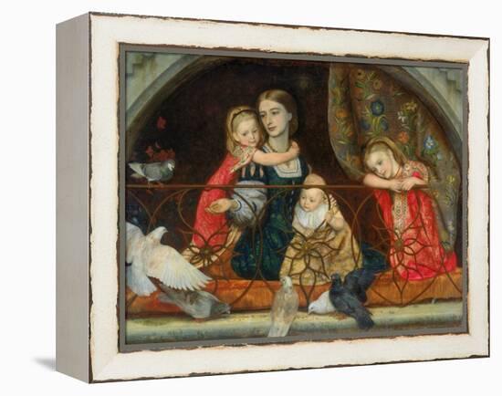 Mrs Leathart and Her Three Children, C.1863-65-Arthur Hughes-Framed Premier Image Canvas