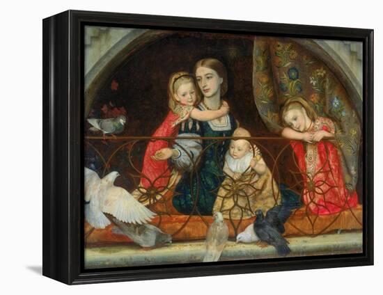 Mrs Leathart and Her Three Children, C.1863-65-Arthur Hughes-Framed Premier Image Canvas