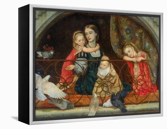 Mrs Leathart and Her Three Children, C.1863-65-Arthur Hughes-Framed Premier Image Canvas