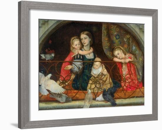 Mrs Leathart and Her Three Children, C.1863-65-Arthur Hughes-Framed Giclee Print