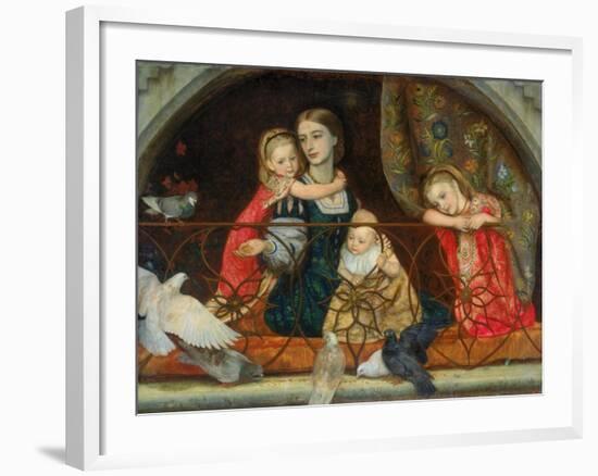 Mrs Leathart and Her Three Children, C.1863-65-Arthur Hughes-Framed Giclee Print