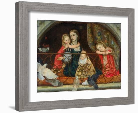 Mrs Leathart and Her Three Children, C.1863-65-Arthur Hughes-Framed Giclee Print