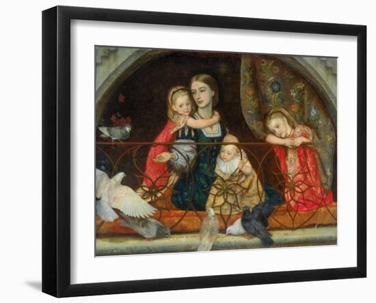 Mrs Leathart and Her Three Children, C.1863-65-Arthur Hughes-Framed Giclee Print