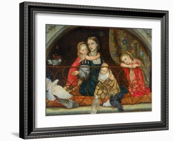 Mrs Leathart and Her Three Children, C.1863-65-Arthur Hughes-Framed Giclee Print