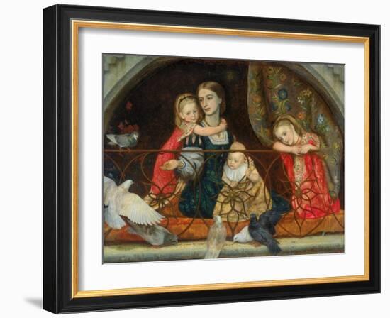 Mrs Leathart and Her Three Children, C.1863-65-Arthur Hughes-Framed Giclee Print