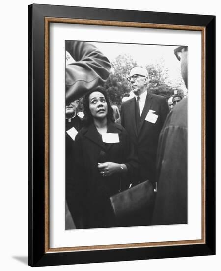 Mrs. Martin Luther King Jr. with Benjamin Spock Protesting the War in Vietnam-Francis Miller-Framed Premium Photographic Print