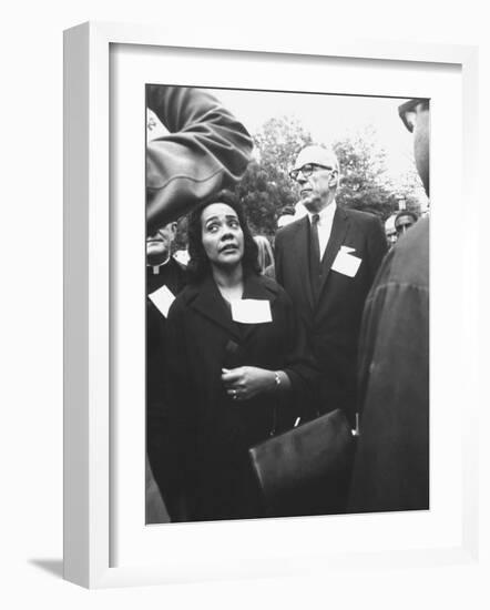 Mrs. Martin Luther King Jr. with Benjamin Spock Protesting the War in Vietnam-Francis Miller-Framed Premium Photographic Print