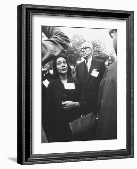 Mrs. Martin Luther King Jr. with Benjamin Spock Protesting the War in Vietnam-Francis Miller-Framed Premium Photographic Print