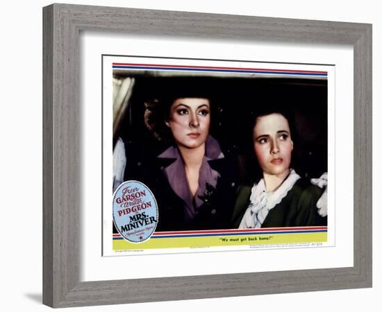 Mrs. Miniver, from Left, Greer Garson, Teresa Wright, 1942-null-Framed Art Print