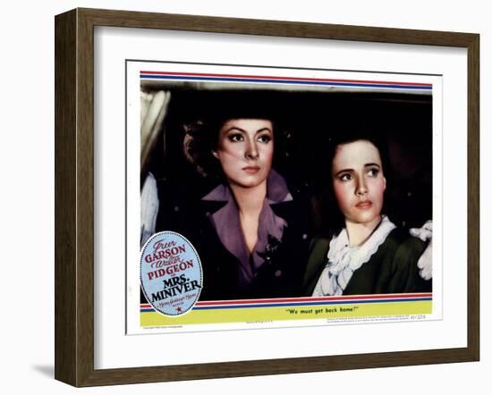 Mrs. Miniver, from Left, Greer Garson, Teresa Wright, 1942-null-Framed Art Print