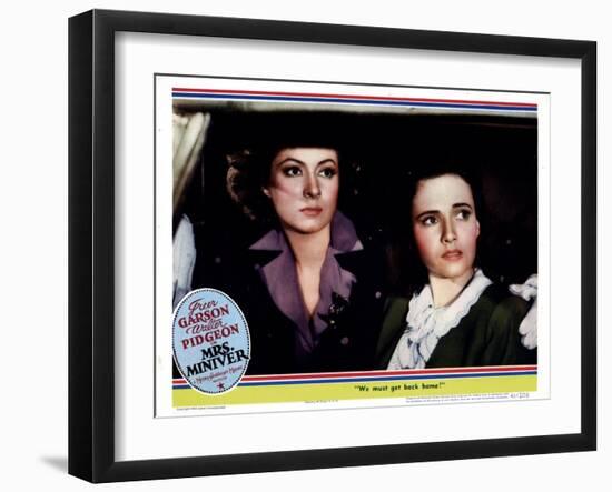 Mrs. Miniver, from Left, Greer Garson, Teresa Wright, 1942-null-Framed Art Print