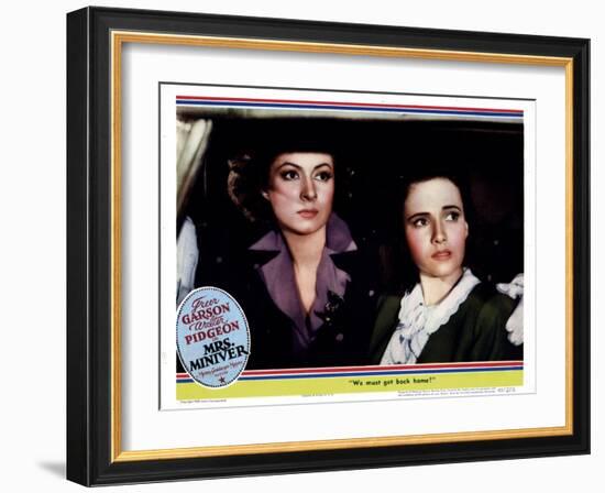 Mrs. Miniver, from Left, Greer Garson, Teresa Wright, 1942-null-Framed Art Print