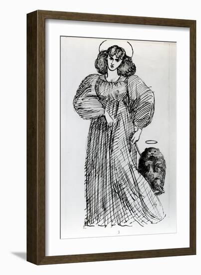 Mrs. Morris and the Wombat, 1869 (Pen and Ink on Paper)-Dante Gabriel Rossetti-Framed Giclee Print