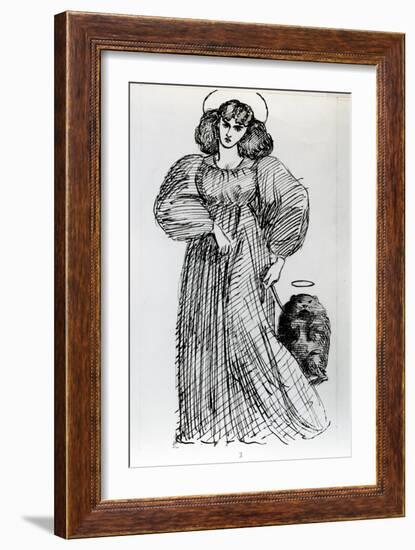 Mrs. Morris and the Wombat, 1869 (Pen and Ink on Paper)-Dante Gabriel Rossetti-Framed Giclee Print