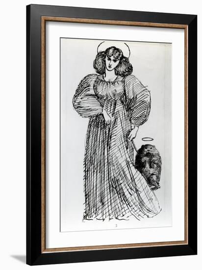 Mrs. Morris and the Wombat, 1869 (Pen and Ink on Paper)-Dante Gabriel Rossetti-Framed Giclee Print