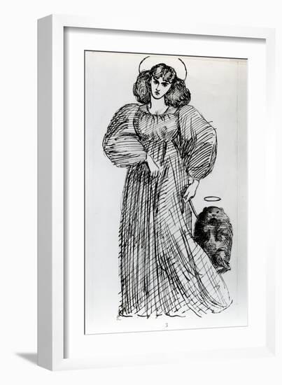 Mrs. Morris and the Wombat, 1869 (Pen and Ink on Paper)-Dante Gabriel Rossetti-Framed Giclee Print