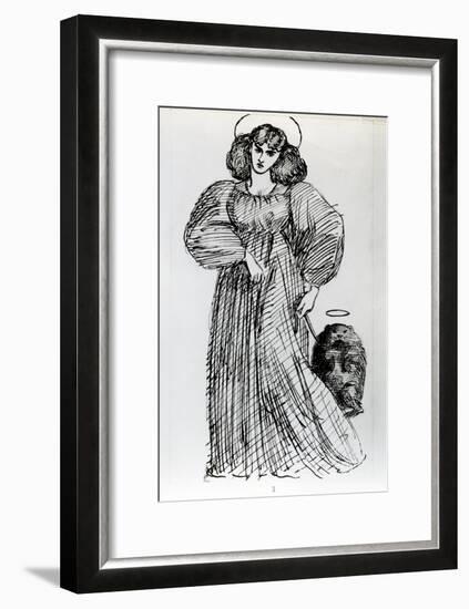 Mrs. Morris and the Wombat, 1869 (Pen and Ink on Paper)-Dante Gabriel Rossetti-Framed Giclee Print