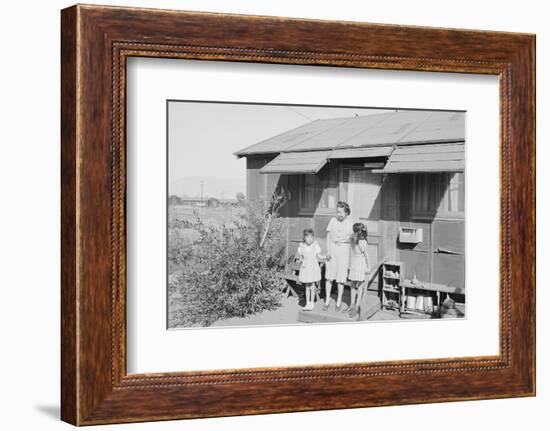 Mrs. Naguchi, with Louise Tami Nakamura and Joyce Yuki Nakamura at Manzanar, 1943-Ansel Adams-Framed Photographic Print