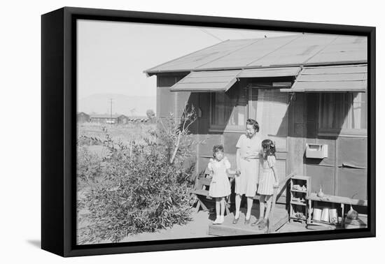 Mrs. Naguchi, with Louise Tami Nakamura and Joyce Yuki Nakamura at Manzanar, 1943-Ansel Adams-Framed Premier Image Canvas