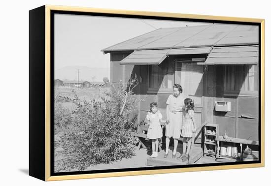 Mrs. Naguchi, with Louise Tami Nakamura and Joyce Yuki Nakamura at Manzanar, 1943-Ansel Adams-Framed Premier Image Canvas