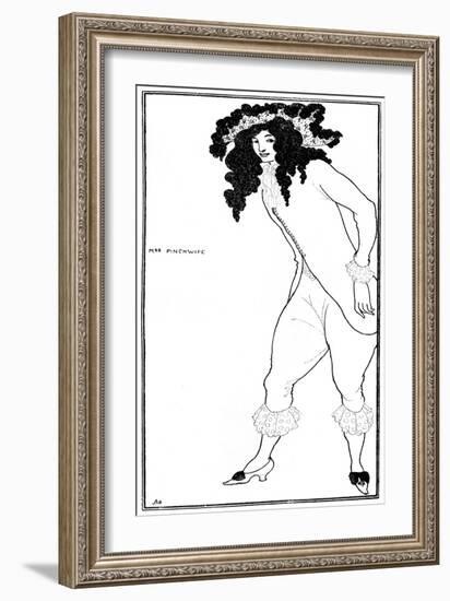 Mrs Pinchwife-Aubrey Beardsley-Framed Art Print