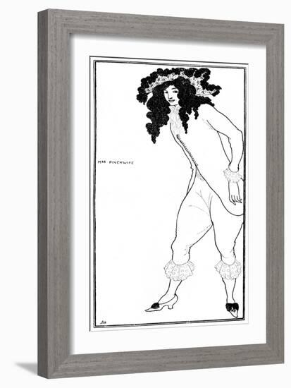 Mrs Pinchwife-Aubrey Beardsley-Framed Art Print