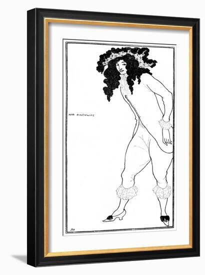 Mrs Pinchwife-Aubrey Beardsley-Framed Art Print