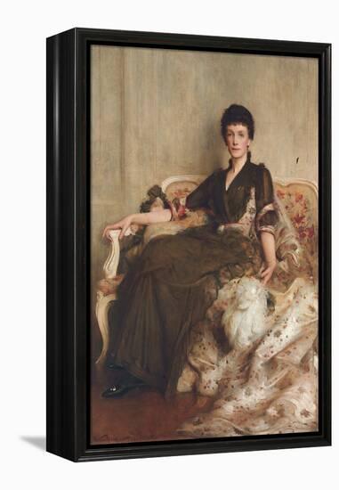 Mrs R.E. Hoare, 1889 (Oil on Canvas)-Arthur Hacker-Framed Premier Image Canvas