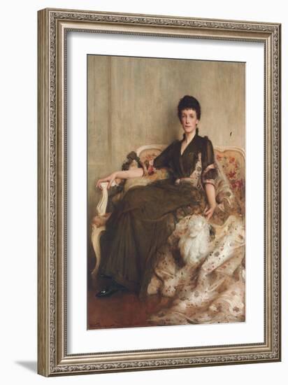 Mrs R.E. Hoare, 1889 (Oil on Canvas)-Arthur Hacker-Framed Giclee Print