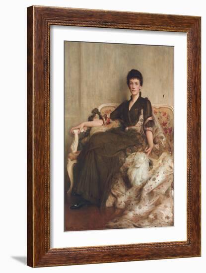 Mrs R.E. Hoare, 1889 (Oil on Canvas)-Arthur Hacker-Framed Giclee Print