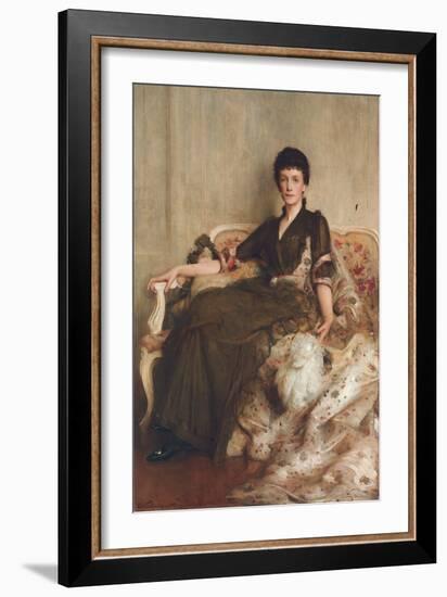 Mrs R.E. Hoare, 1889 (Oil on Canvas)-Arthur Hacker-Framed Giclee Print