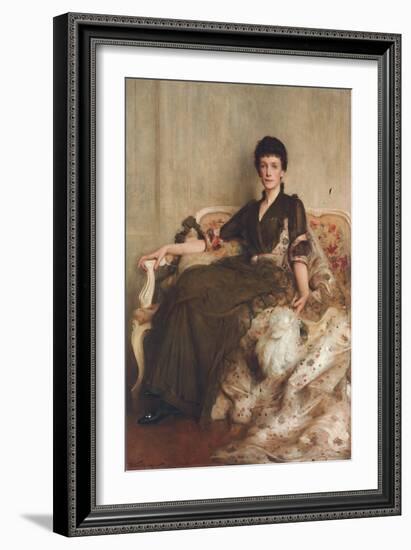Mrs R.E. Hoare, 1889 (Oil on Canvas)-Arthur Hacker-Framed Giclee Print