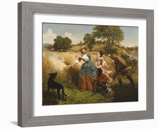 Mrs. Schuyler Burning Her Wheat Fields on the Approach of the British, 1852-Emanuel Gottlieb Leutze-Framed Giclee Print